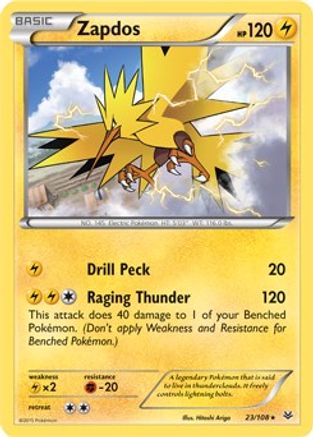Zapdos (23/108) (Exclusivité Theme Deck) [XY : Roaring Skies] 