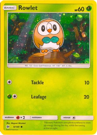 Rowlet (9/149) (Cosmos Holo) [Soleil et Lune : ensemble de base] 