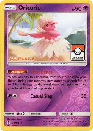 Oricorio - 55/145 (League Challenge) [4th Place] 55 - [League & Championship Cards] Reverse Holofoil