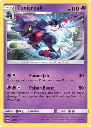 Toxicroak 55/147 - [SM  Burning Shadows]