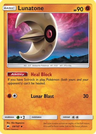Lunatone 68/147 - [SM  Burning Shadows]