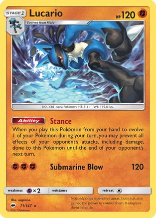 Lucario (71/147) [Soleil et Lune : Ombres brûlantes] 