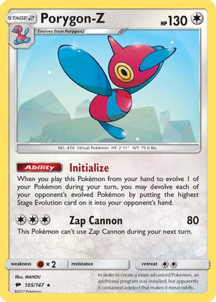 Porygon-Z (105/147) [Soleil et Lune : Ombres brûlantes] 