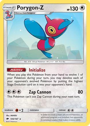 Porygon-Z 105/147 - [SM  Burning Shadows] Holofoil