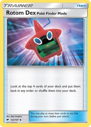 Rotom Dex Poke Finder Mode 122/147 - [SM  Burning Shadows]