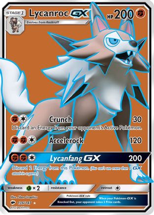 Lycanroc GX (Full Art) 136/147 - [SM  Burning Shadows] Holofoil