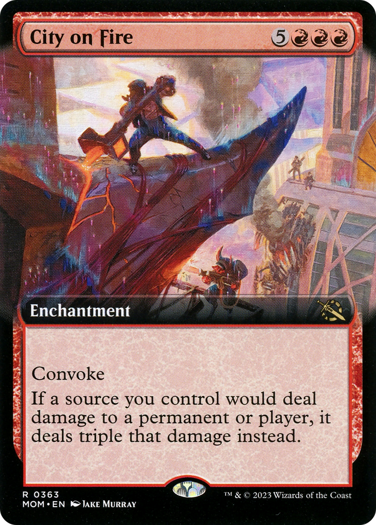 City on Fire (MOM-363) - [March of the Machine]: (Extended Art) Foil