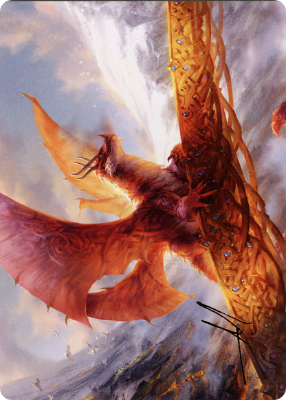 Goldspan Dragon // Goldspan Dragon (AKHM-035) - [Kaldheim Art Series] (Borderless) Foil