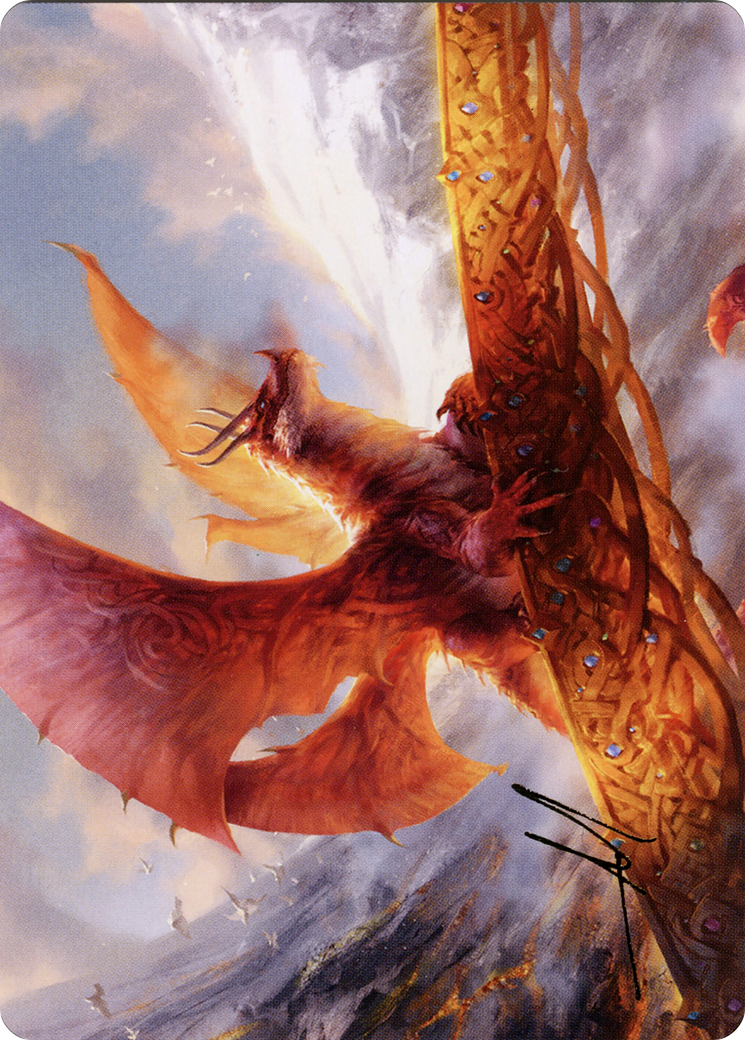 Goldspan Dragon // Goldspan Dragon (AKHM-035) - [Kaldheim Art Series] (Borderless) Foil