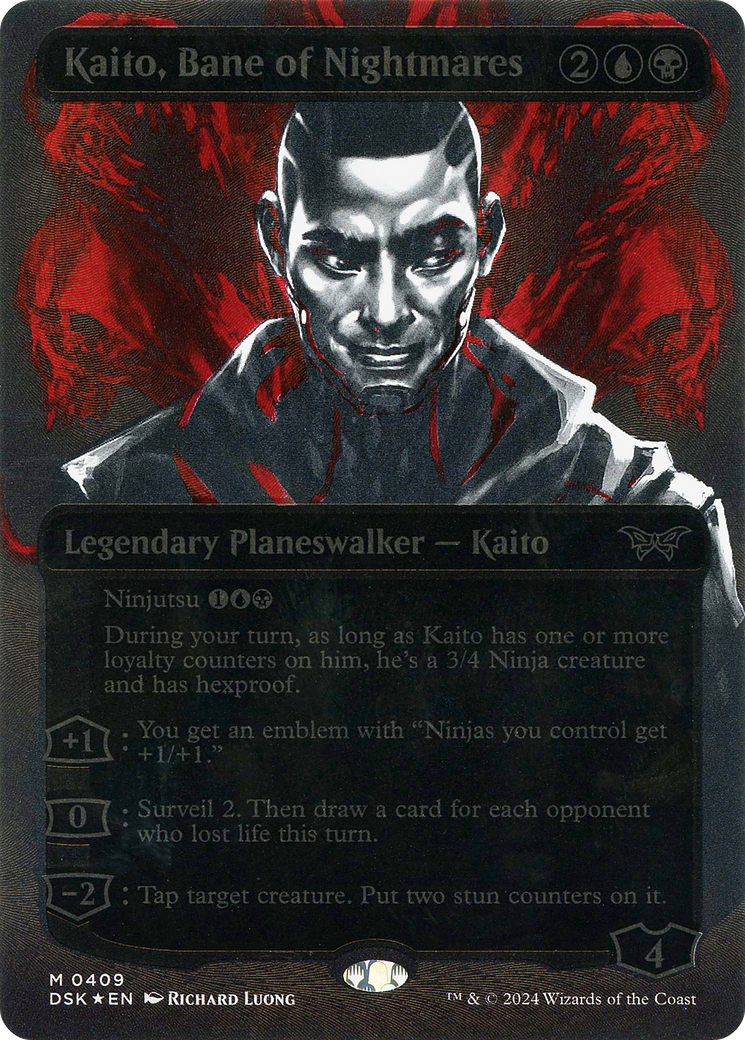 Kaito, Bane of Nightmares (DSK-409) - [Duskmourn: House of Horror]: (Showcase) (Borderless) Foil