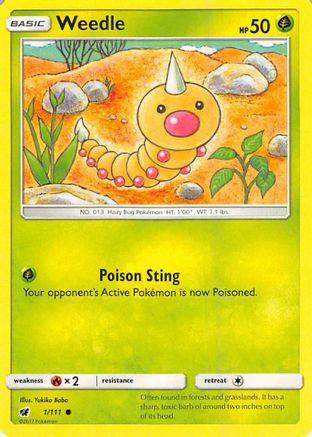 Weedle 1/111 - [SM  Crimson Invasion]