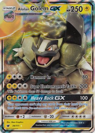 Alolan Golem GX (34/111) [Soleil et Lune : Invasion Pourpre] 