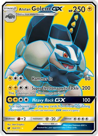 Alolan Golem GX (102/111) [Soleil et Lune : Invasion Pourpre] 