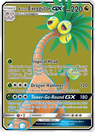 Alolan Exeggutor GX (107/111) [Soleil et Lune : Invasion Pourpre] 