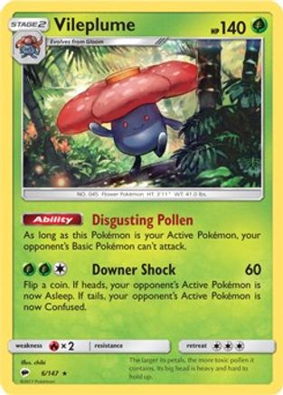 Vileplume (6/147) (Kit d'avant-première exclusif) (Exclusivité du deck thématique) [Soleil et Lune : Ombres brûlantes] 