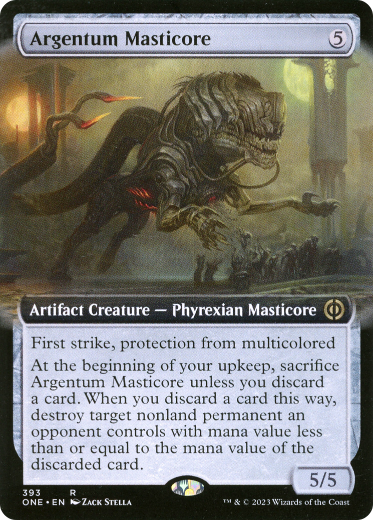 Argentum Masticore (ONE-393) - [Phyrexia: All Will Be One]: (Extended Art) Foil