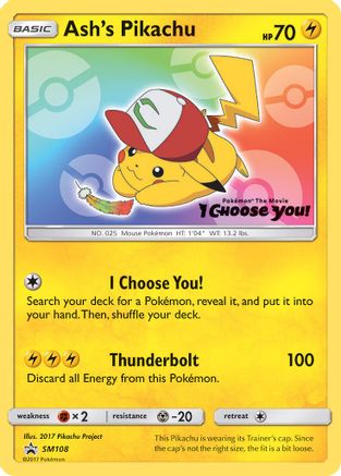Pikachu d'Ash (SM108) [Soleil et Lune : Promos Black Star] 