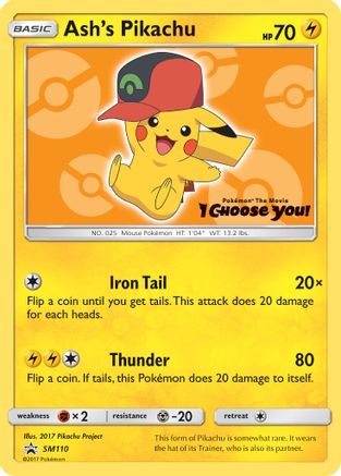 Pikachu d'Ash (SM110) [Soleil et Lune : Promos Black Star] 
