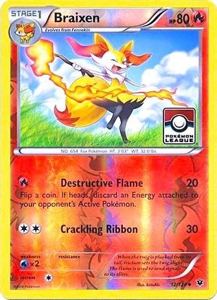 Braixen - 12/124 (Pokemon League) 12 - [League & Championship Cards] Reverse Holofoil