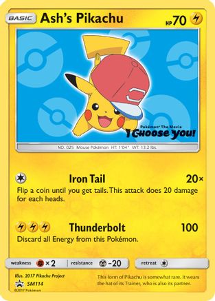 Pikachu d'Ash (SM114) [Soleil et Lune : Promos Black Star] 