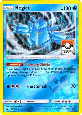 Regice - 28/111 (Pokemon League) 28 - [League & Championship Cards] Reverse Holofoil