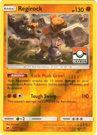 Regirock (53/111) (Promo de la Ligue) [Soleil et Lune : Invasion pourpre] 