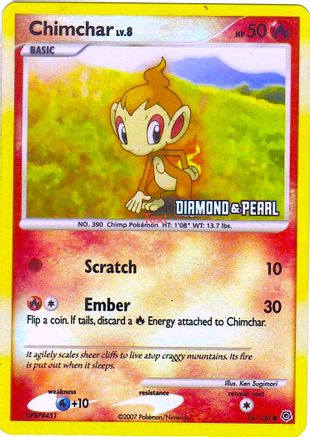 Chimchar - 76/130 [Diamond & Pearl] - [Burger King Promos] Reverse Holofoil