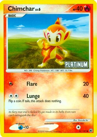 Chimchar - 56/100 [Platinum] - [Burger King Promos] Reverse Holofoil