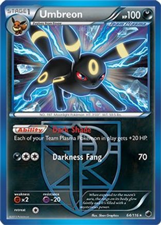 Umbreon (64/116) (Moltres Legendary Battle Deck) (Thème Deck exclusif) [Noir et blanc : Plasma Freeze] 