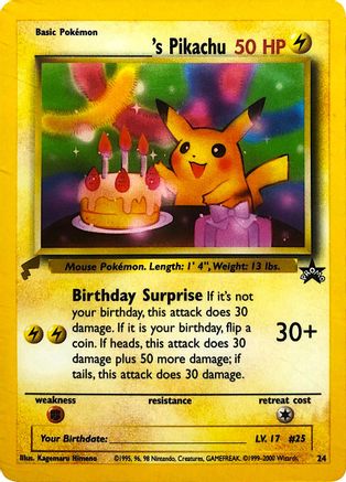 Pikachu (24) (Anniversaire) [Promos de la collection Pikachu World] 