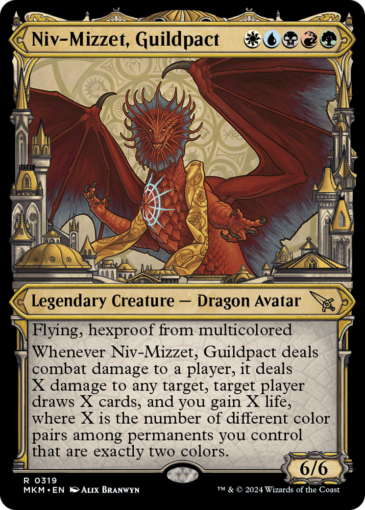 Niv-Mizzet, Guildpact (MKM-319) - [Murders at Karlov Manor]: (Showcase) Foil