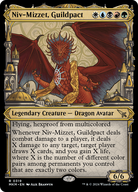 Niv-Mizzet, Guildpact (MKM-319) - [Murders at Karlov Manor]: (Showcase) Foil