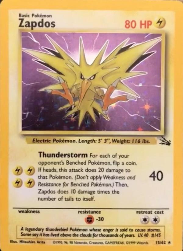 Zapdos (15) 15/62 - [Fossil] Unlimited Holofoil