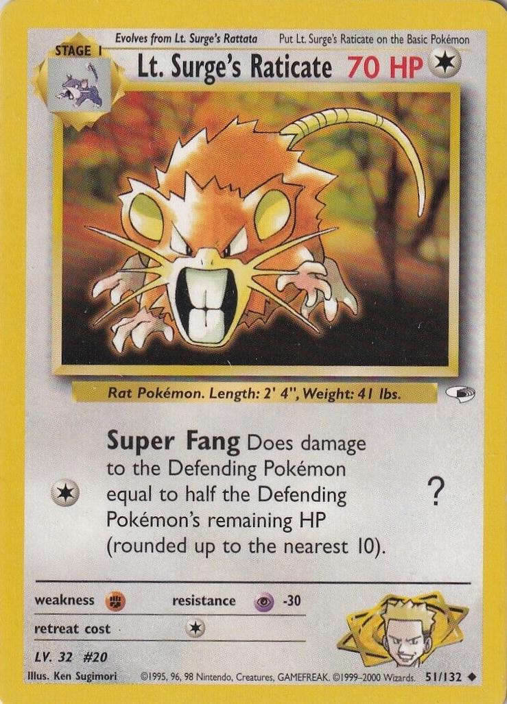 Lt. Surge's Raticate 51/132 - [Gym Heroes] Unlimited