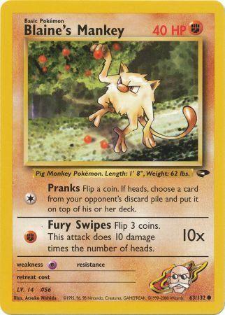 Blaine's Mankey 63/132 - [Gym Challenge] Unlimited