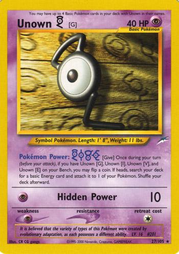 Unown [G] 27/105 - [Neo Destiny] Unlimited