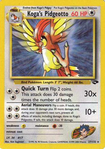 Koga's Pidgeotto 27/132 - [Gym Challenge] Unlimited
