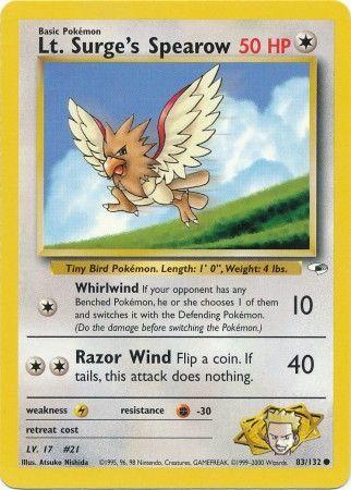 Lt. Surge's Spearow (83) 83/132 - [Gym Heroes] Unlimited