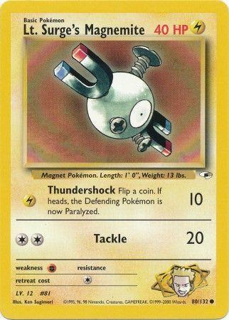 Lt. Surge's Magnemite (80) 80/132 - [Gym Heroes] Unlimited