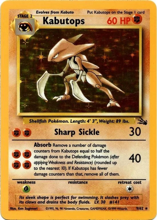 Kabutops (9) 9/62 - [Fossil] Unlimited Holofoil