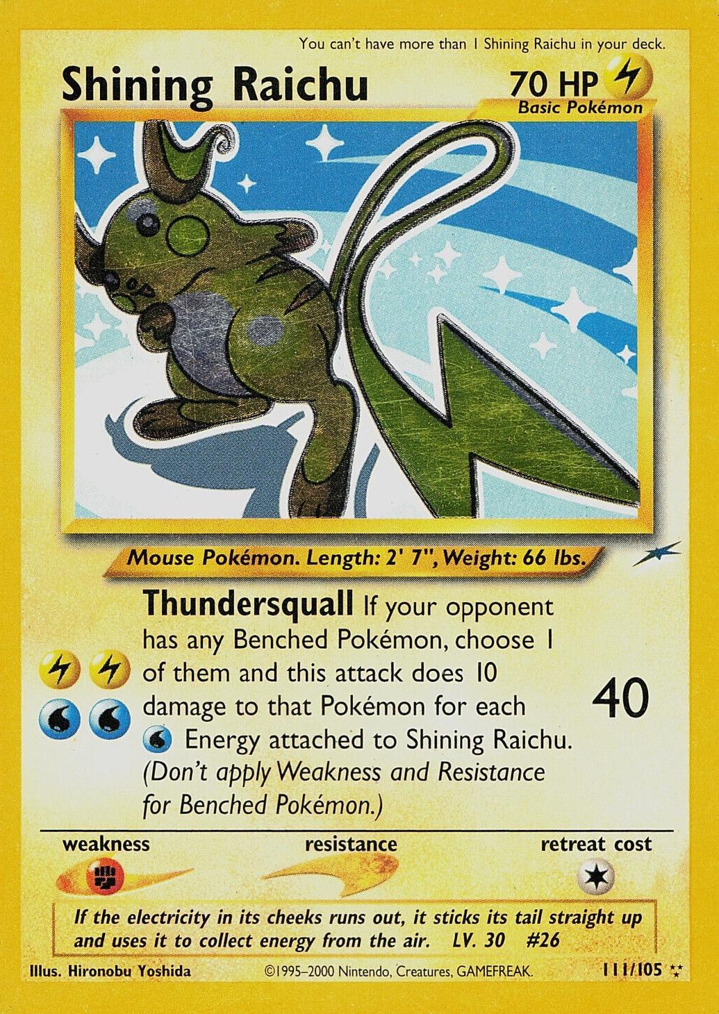 Shining Raichu 111/105 - [Neo Destiny] Unlimited Holofoil