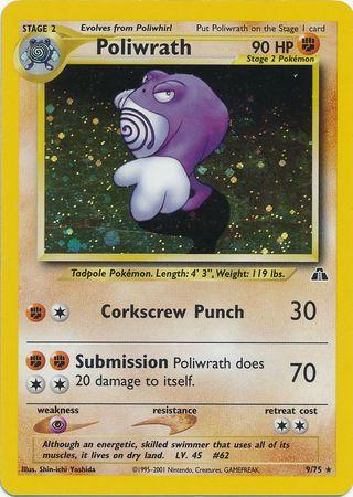 Poliwrath (9) 9/75 - [Neo Discovery] Unlimited Holofoil