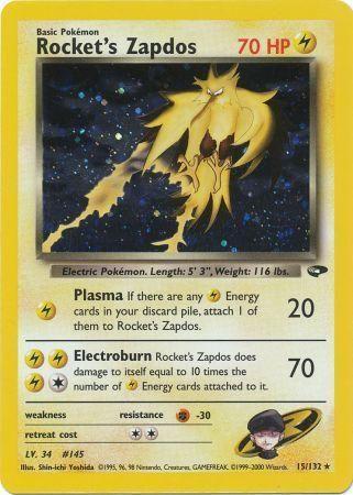 Rocket's Zapdos 15/132 - [Gym Challenge] Unlimited Holofoil