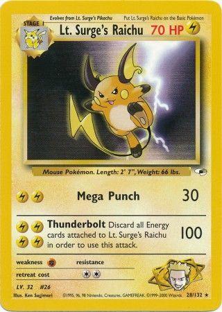 Lt. Surge's Raichu 28/132 - [Gym Heroes] Unlimited