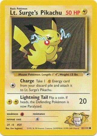 Lt. Surge's Pikachu 81/132 - [Gym Heroes] Unlimited