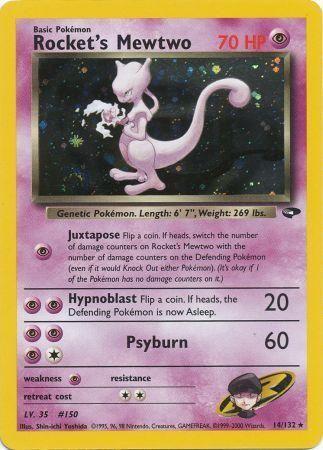 Rocket's Mewtwo 14/132 - [Gym Challenge] Unlimited Holofoil