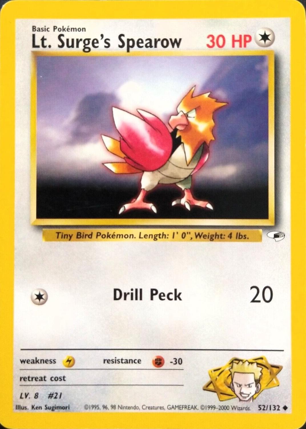 Lt. Surge's Spearow (52) 52/132 - [Gym Heroes] Unlimited