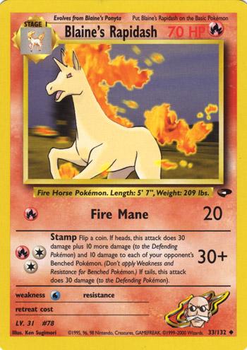 Blaine's Rapidash 33/132 - [Gym Challenge] Unlimited
