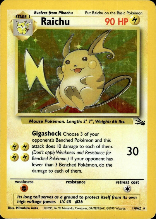 Raichu (14) 14/62 - [Fossil] Unlimited Holofoil