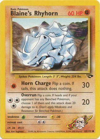 Blaine's Rhyhorn 65/132 - [Gym Challenge] Unlimited